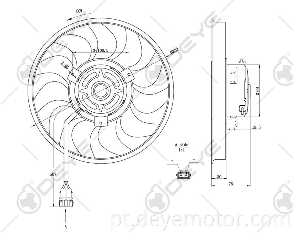 701959455AM 701959455C ventilador de refrigeração do carro para VW TRANSPORTER VW EUROVAN